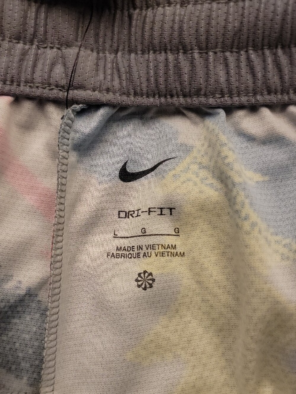 Nike Grey Blue Athletic Shorts with Yellow Graphic - Picture 2 of 7